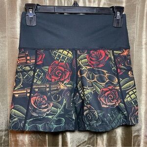CVG Constantly Varied Gear X-Small Athletic Shorts GRENADE GUNS ROSES Pattern